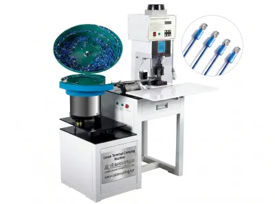Halbautomatische Crimpmaschine für lose Anschlüsse mit Vibrationsplattenzuführung WPM-160