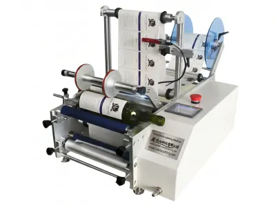 Halbautomatische Rundflaschen-Etikettiermaschine für zylindrische Behälter WPM-7160