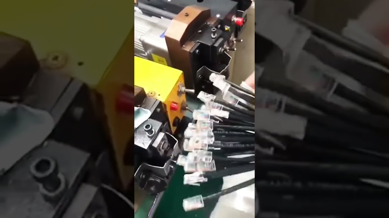 Network Cable and RJ-45 Crystal Head Crimping Machine Real Shot Video