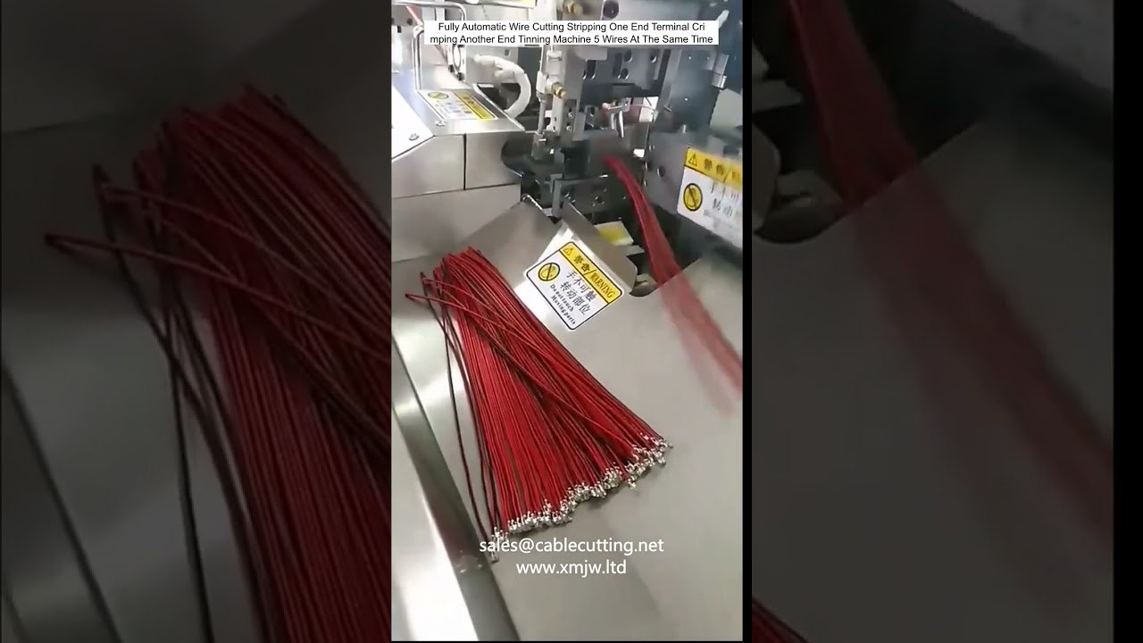 Fully Automatic Wire Cutting Stripping One End Terminal Crimping Another End Tinning Machine for 5 Wires
